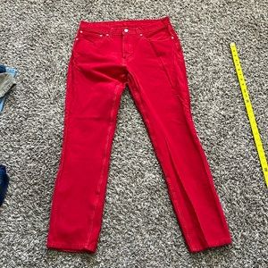 Levis 511 Corduroy Pants Mens 34 x 32 Red Slim Fit Straight Leg Casual